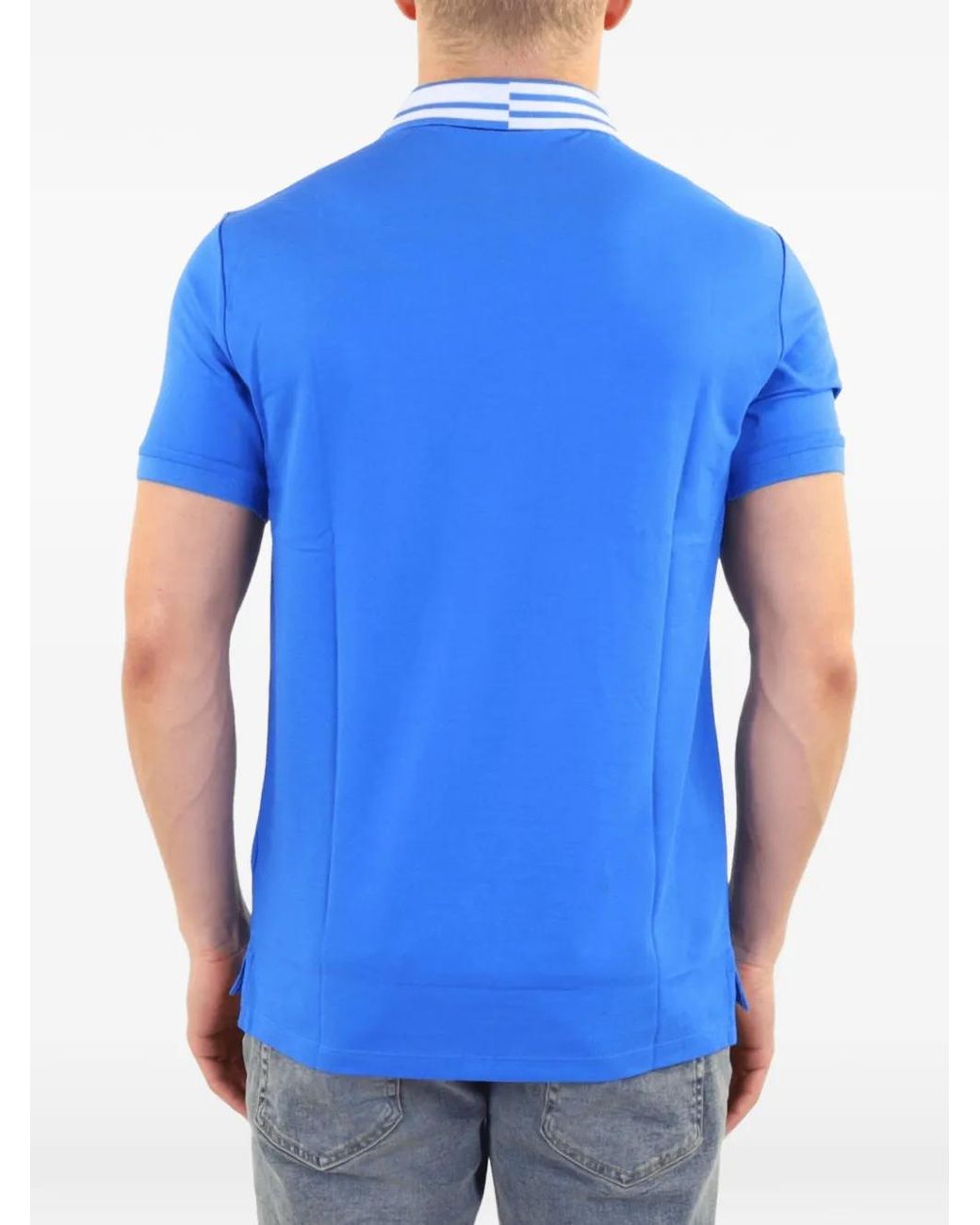 Polo Con Cuello A Rayas Peuterey de hombre de color Blue