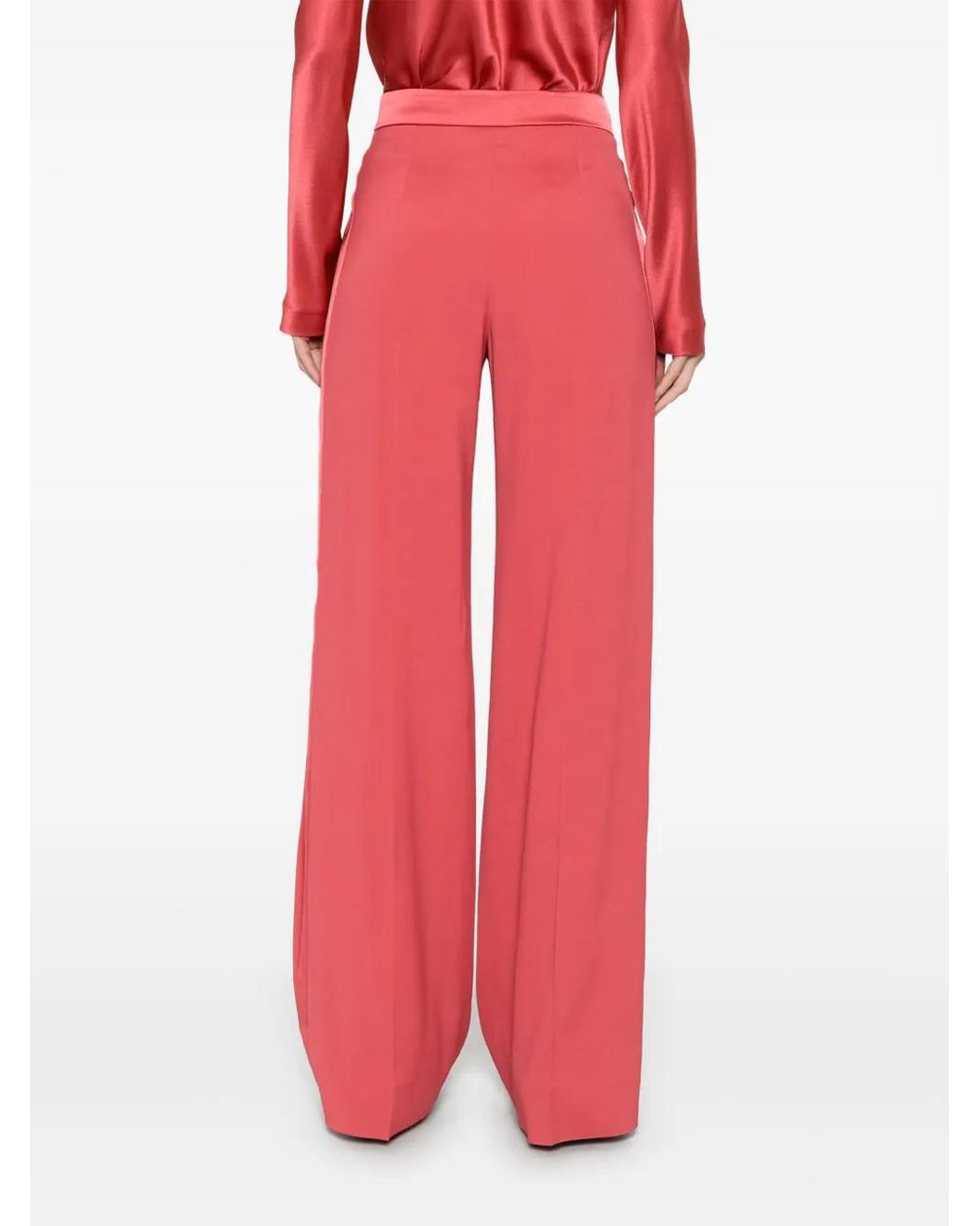 Alberta Ferretti Red Straight-Leg Trousers