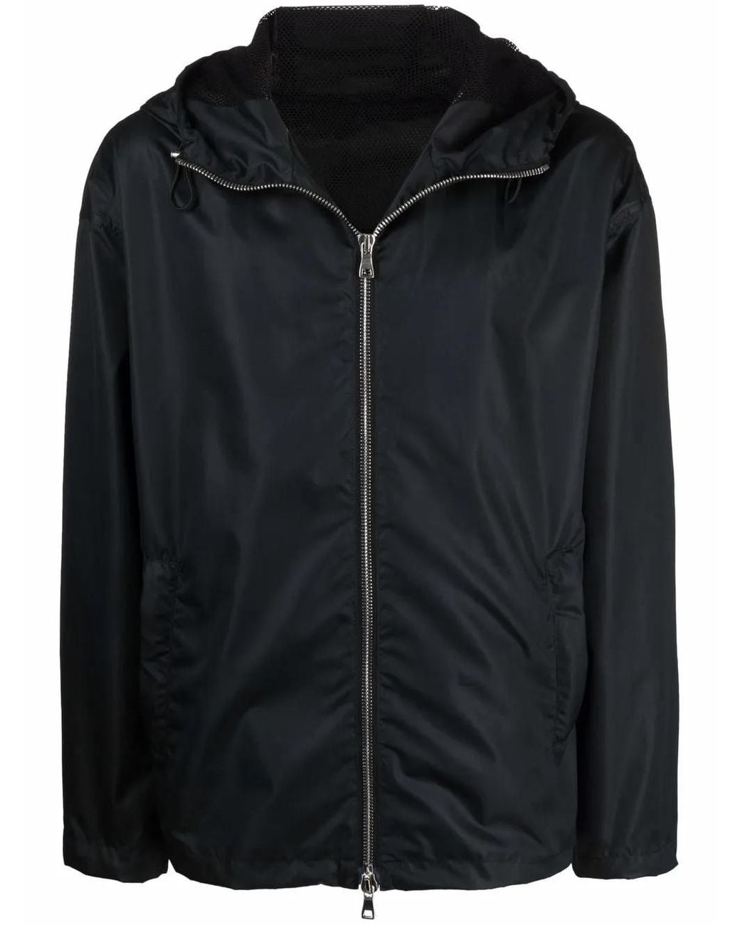 Balmain Black Logo-Print Hooded Jacket for men