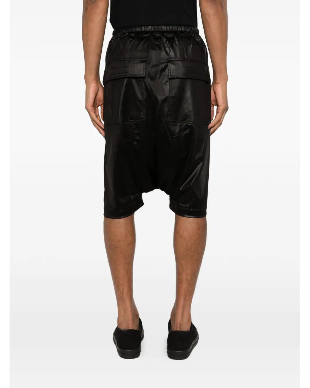 Rick Owens Black Drawstring Pods Shorts for men
