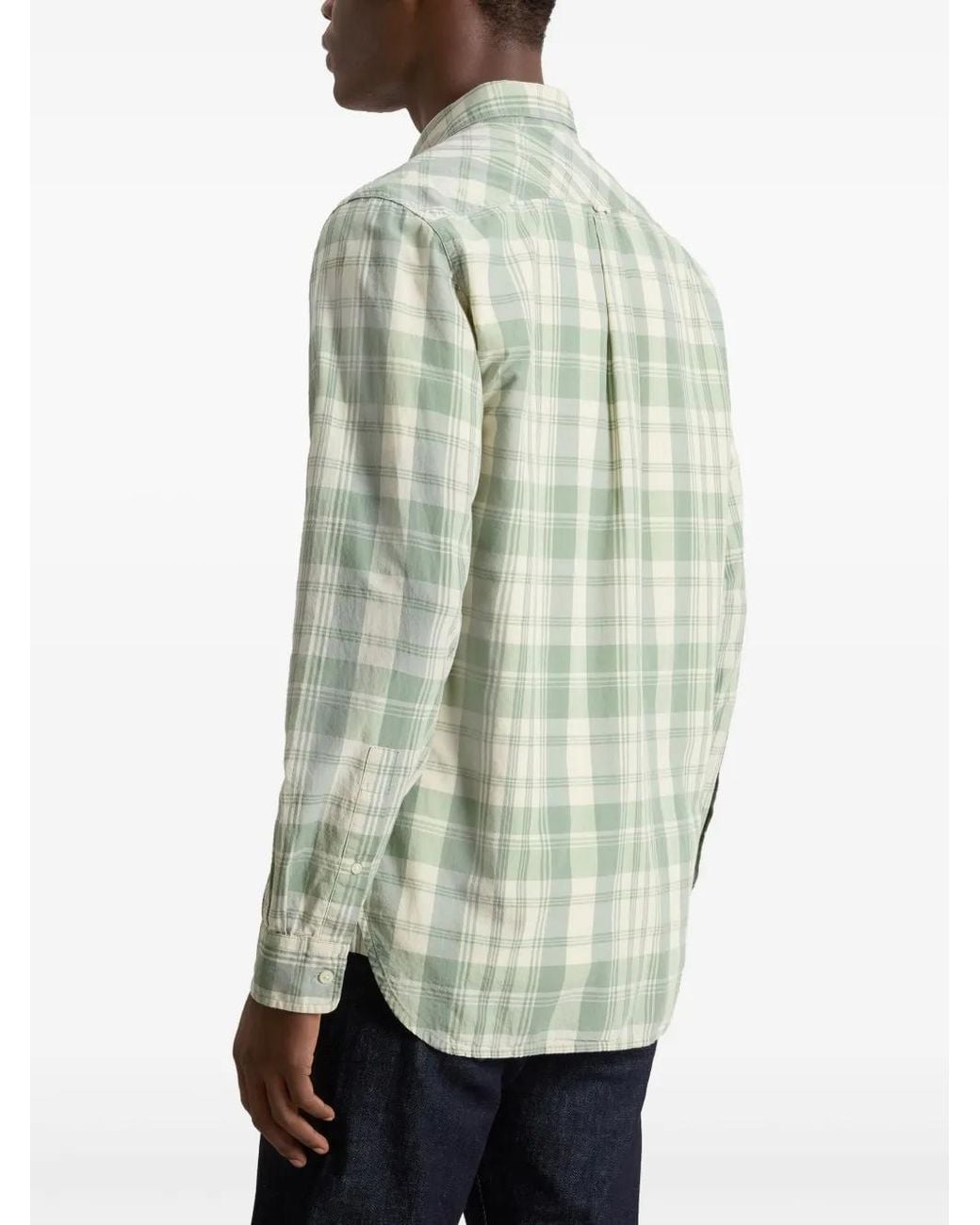 Woolrich White Madras-Checked Shirt for men