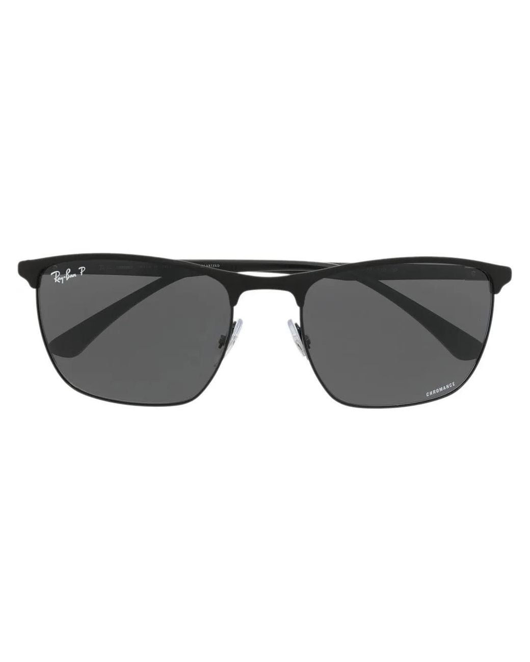 Ray-Ban Black Chrominance Square-Frame Sunglasses