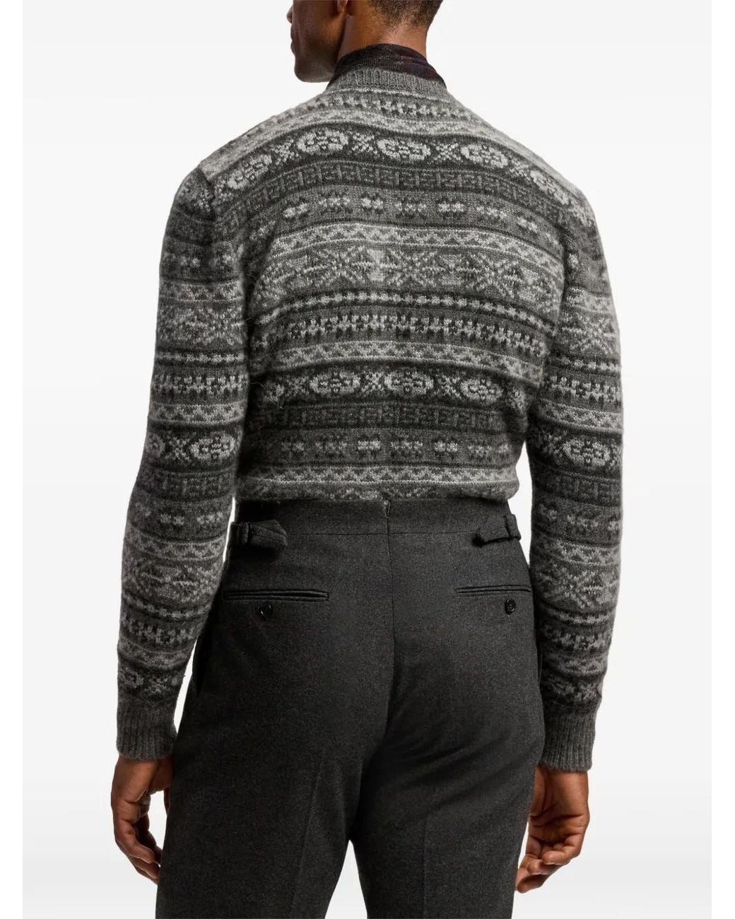 Ralph Lauren Gray Fair Isle Sweater for men