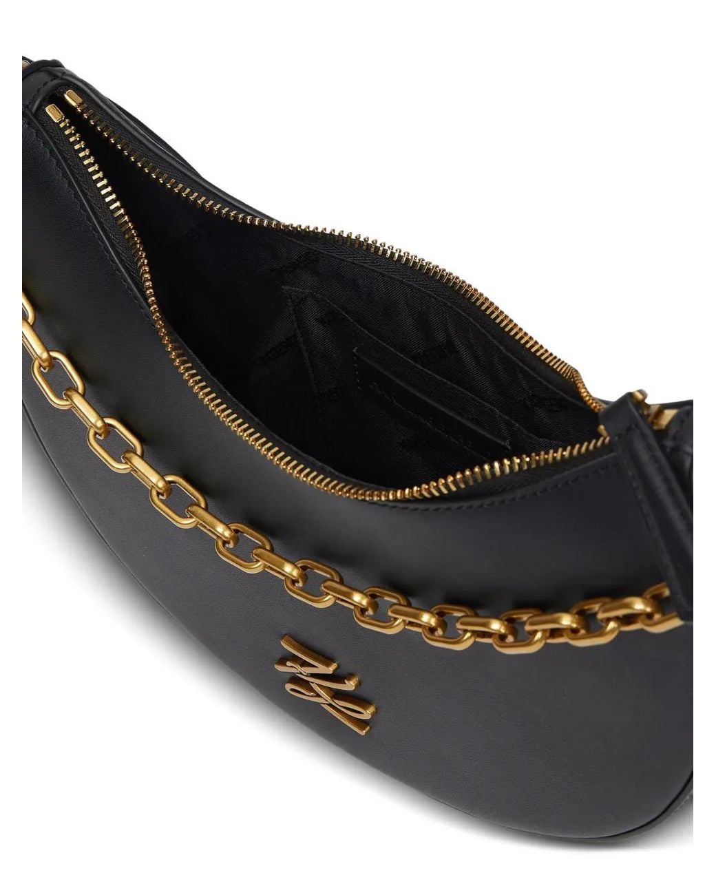 Karl Lagerfeld Black K/Autograph Moon Shoulder Bag