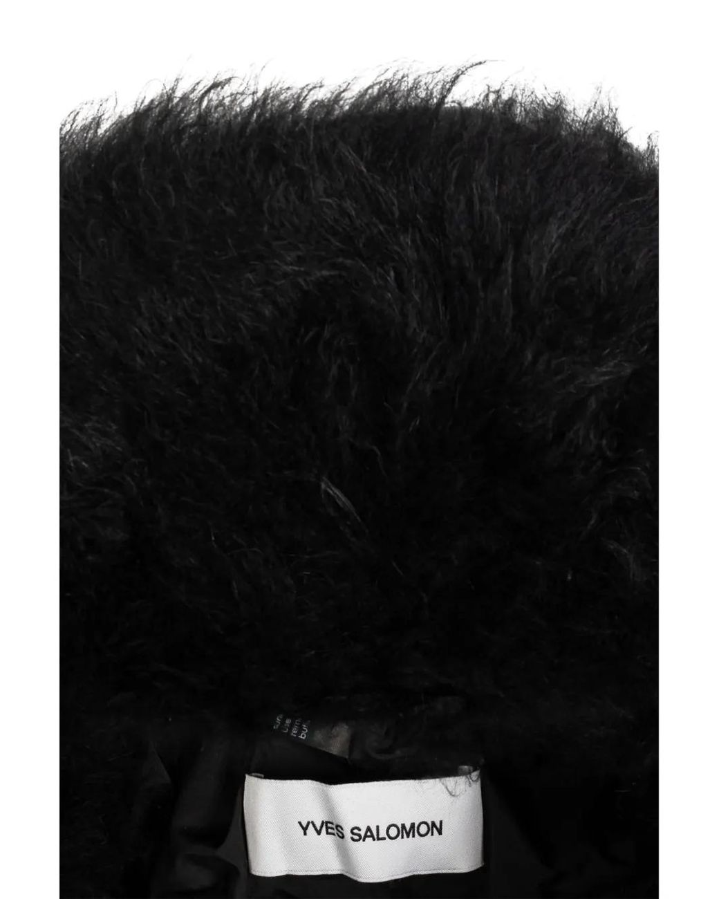 Yves Salomon Black Fur-Trim Ear Hat