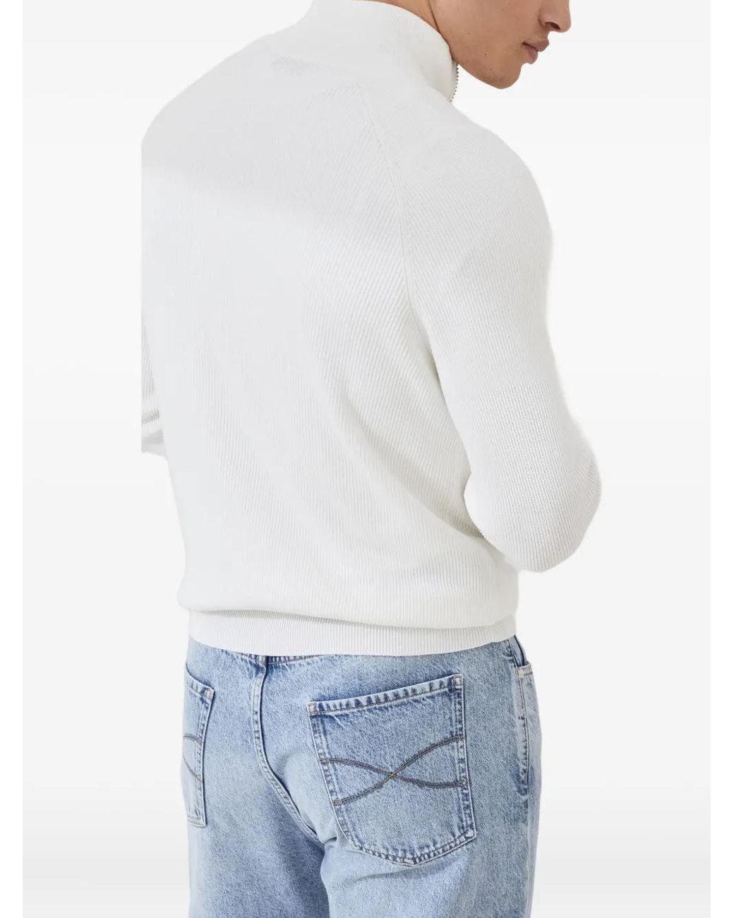 Brunello Cucinelli Klassischer Pullover in White für Herren