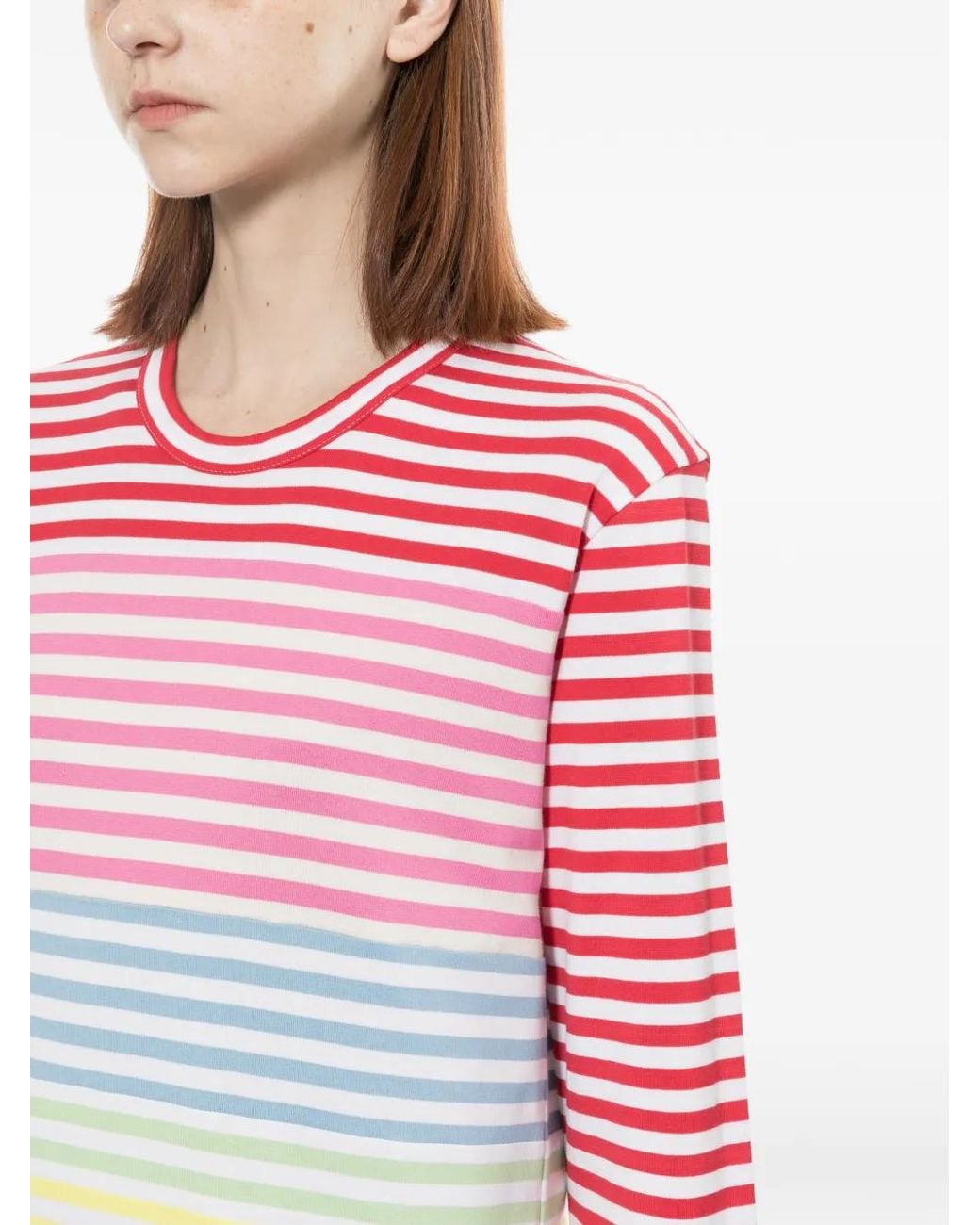 Comme des Garçons Gestreepte Top in het Red