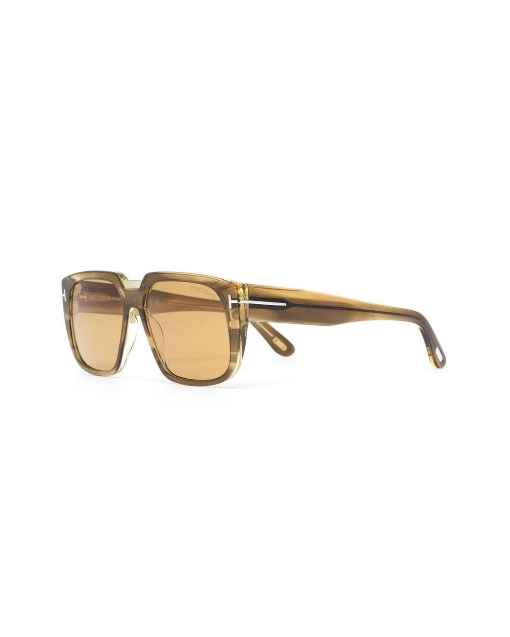 Tom Ford Brown Rectangle-Framed Tinted Sunglasses