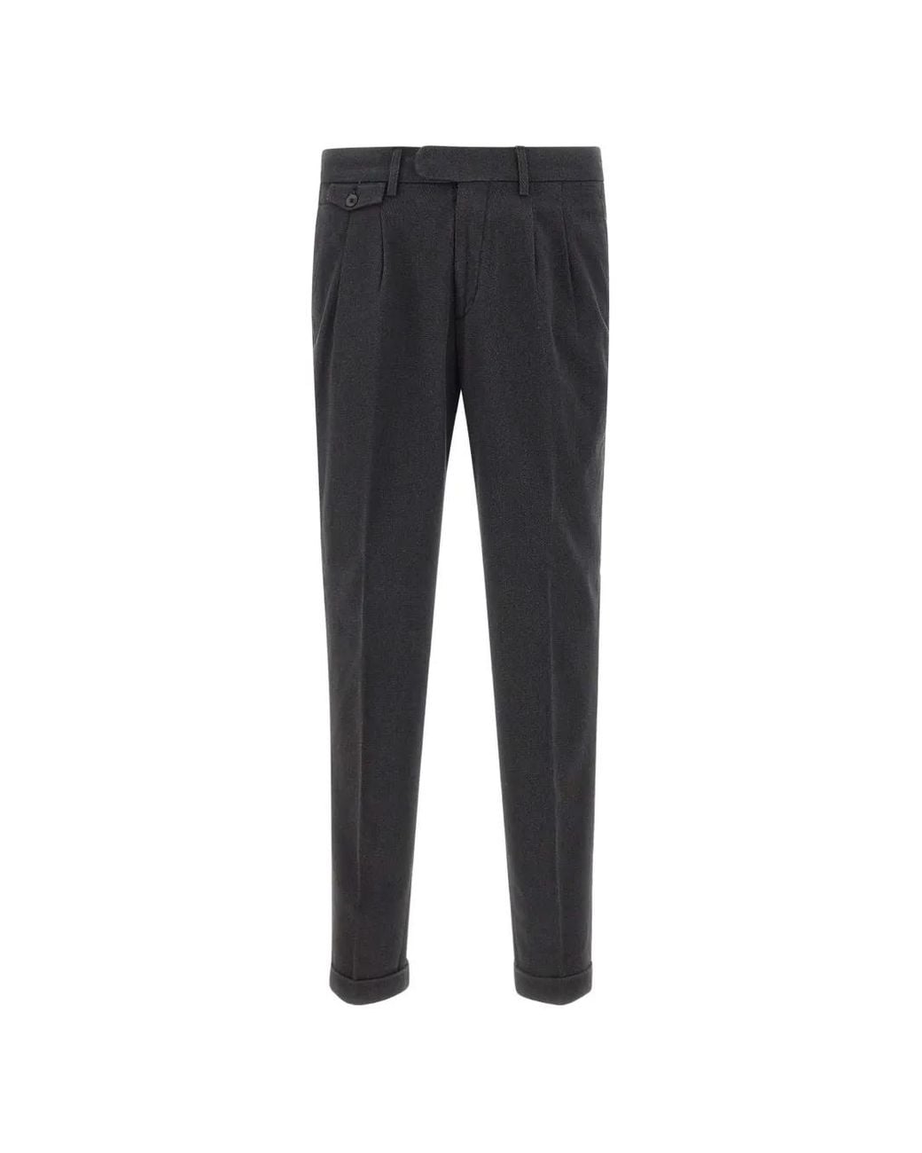 Devore Blue Pleated Cuffed Trousers for men