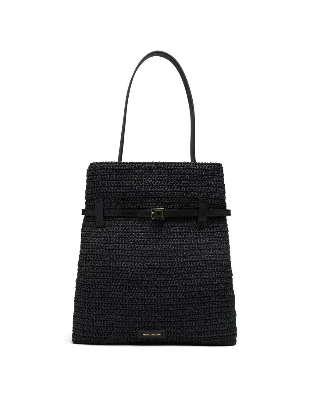 MANU Atelier Black Tote Du Jour Crochet-Knit Tote Bag for men