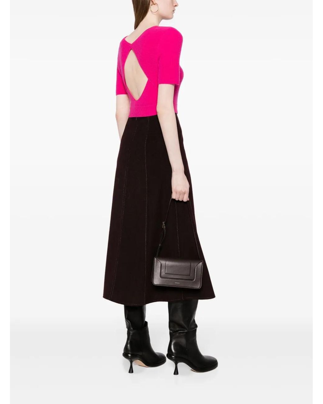 Lisa Yang Pink Josefina Cut-Out Cashmere Top
