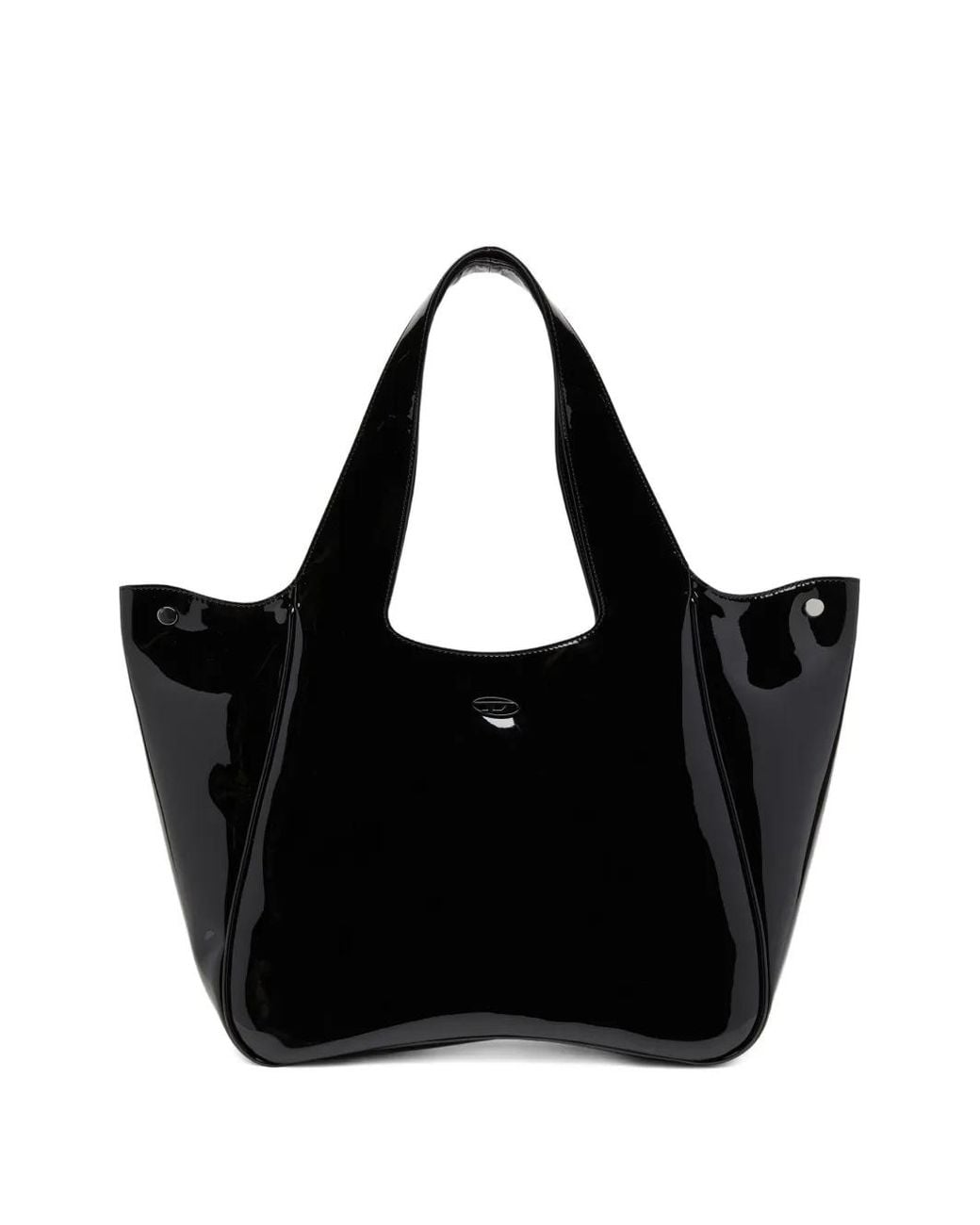 DIESEL Black Ultra-Glossy Pu Tote Handbag With Double Handle