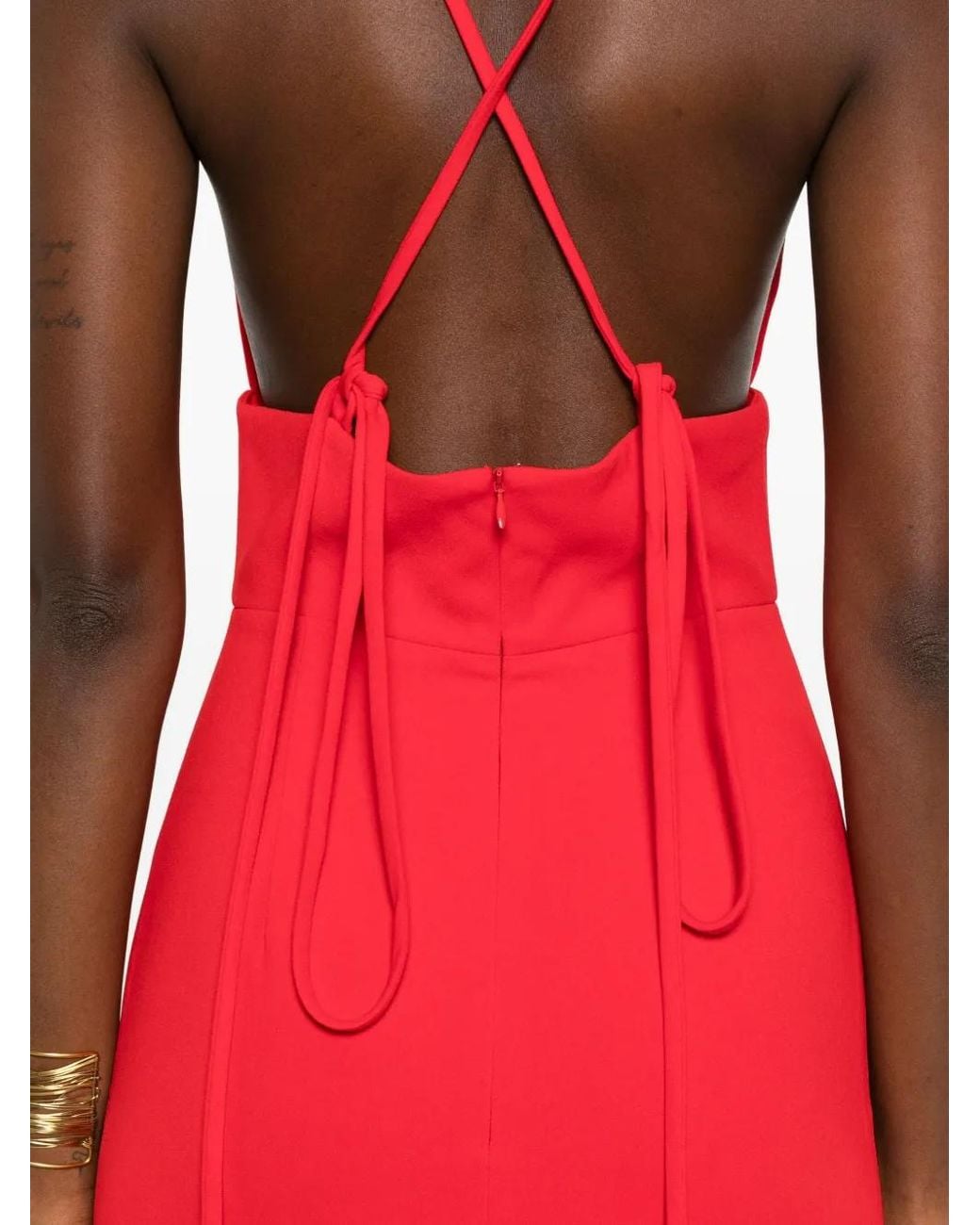 Solace London Red Milly Midi Dress