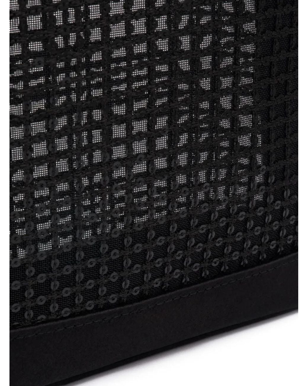 Malone Souliers Black Mini Aura Sequined-Mesh Tote Bag