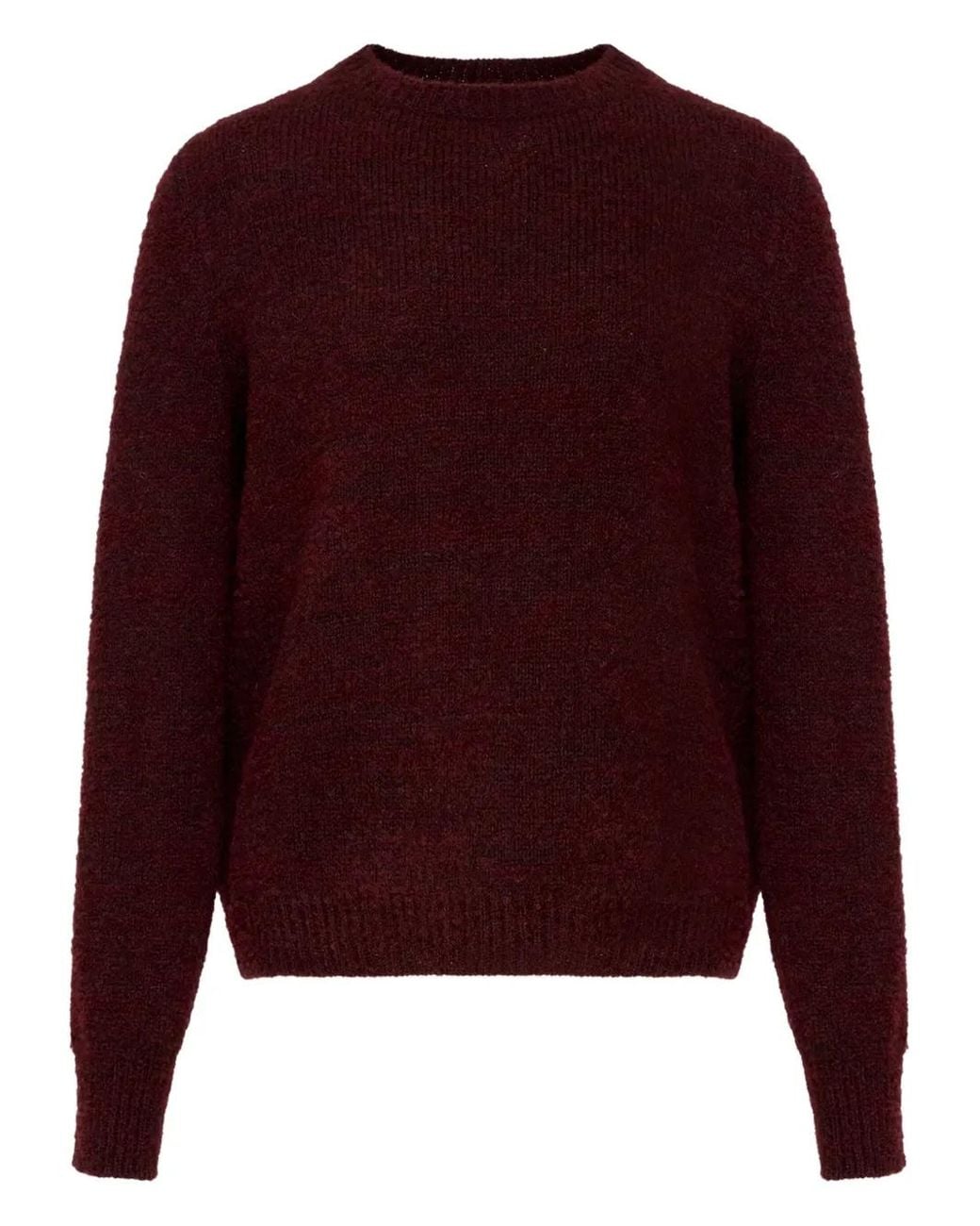Maison Margiela Purple Burgundy Sweater Features A Crew Neck