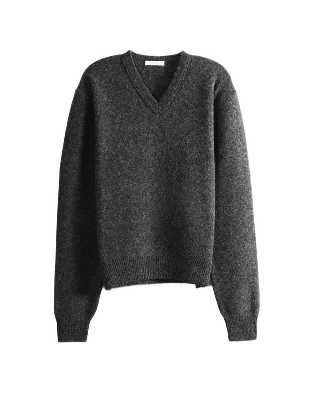 Lemaire Black V-Neck Wool Sweater for men