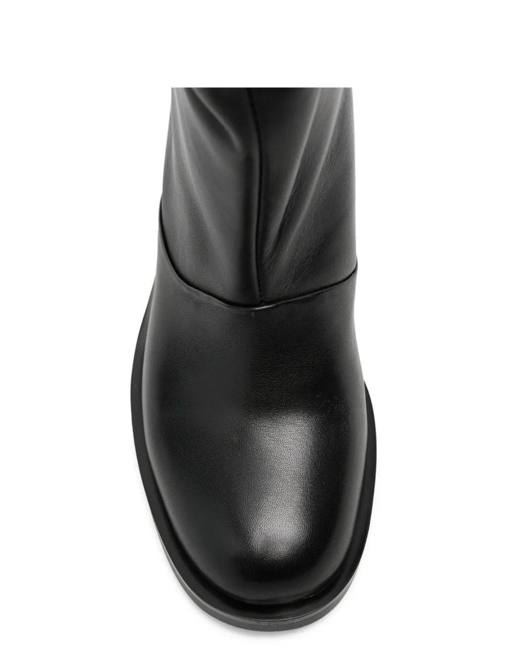 ADRIANNA FERETTI Black Round-Toe Knee-High Boots