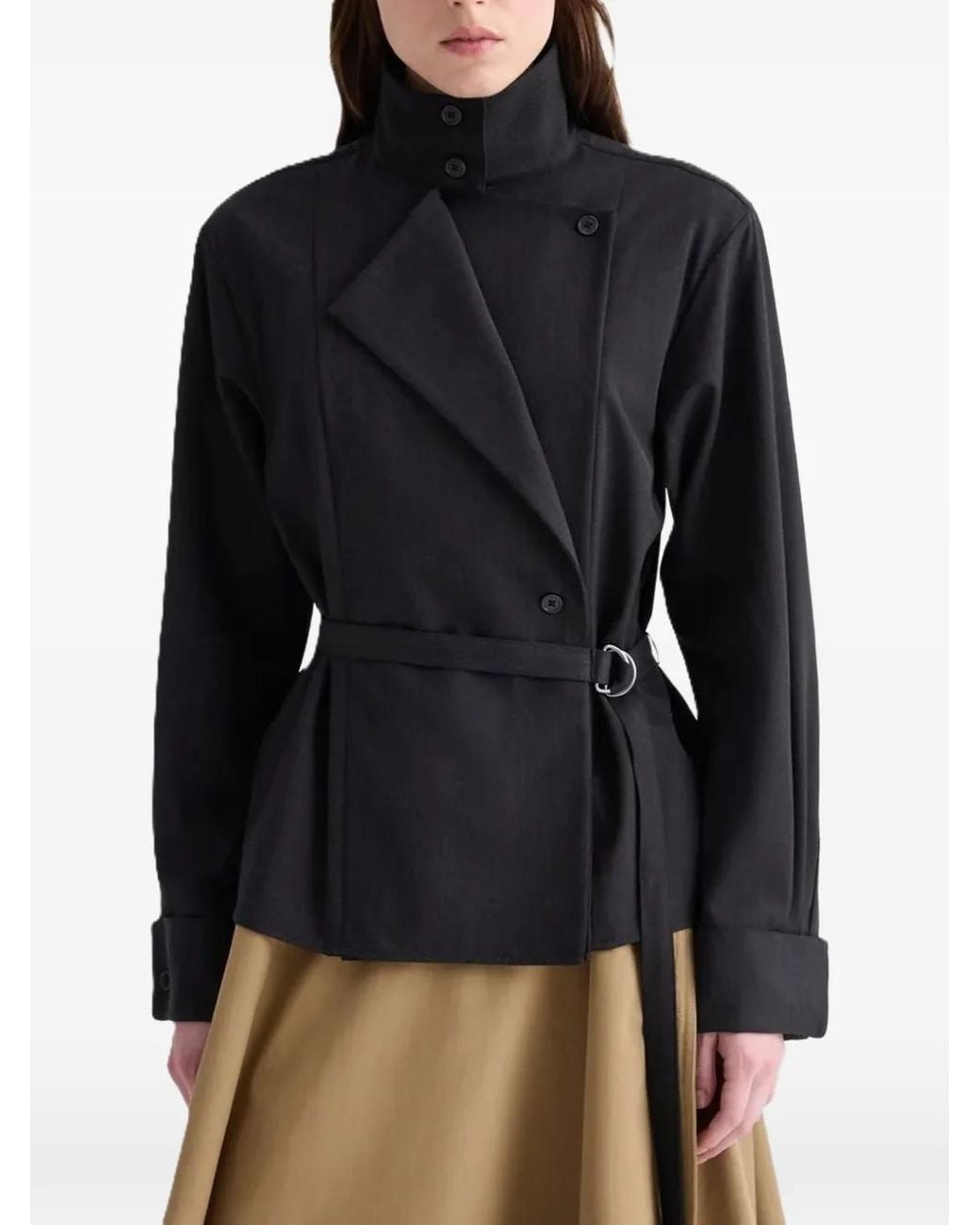 Twp Black The Last Chapter Belted Wrap-Front Jacket