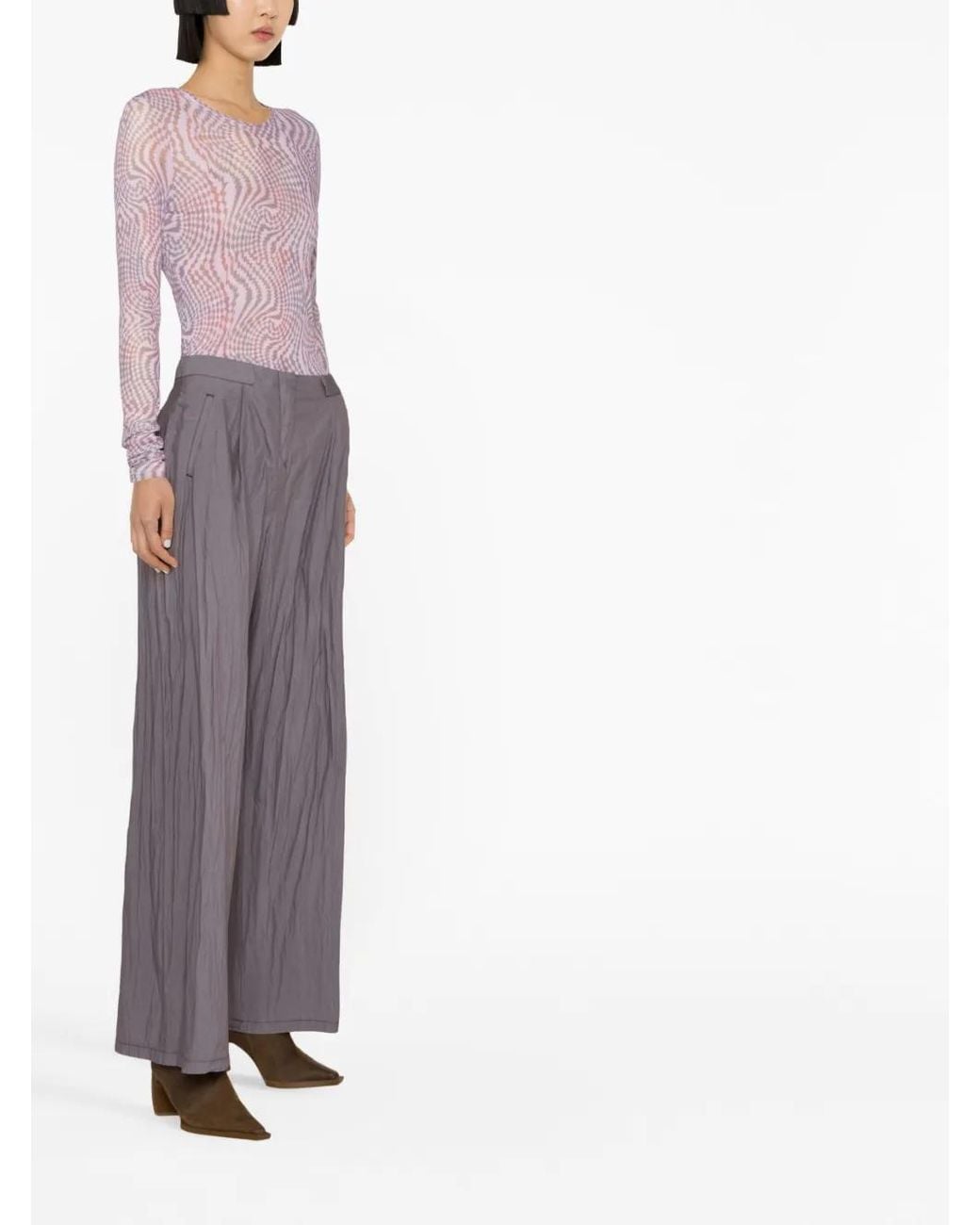 Our Legacy Gray Serene Crinkled Trousers