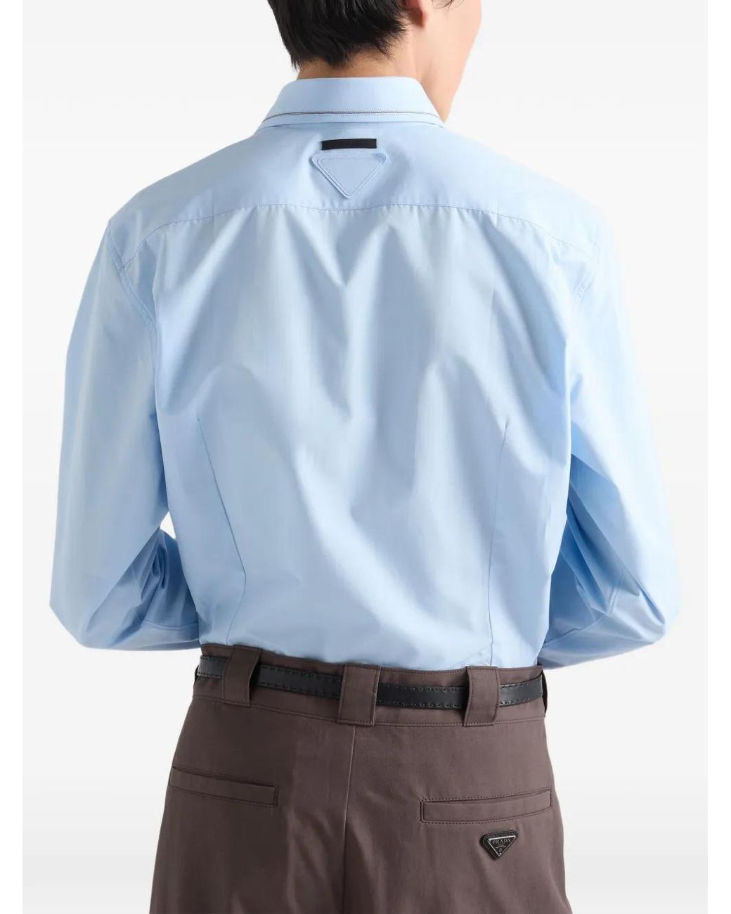 Prada Blue Chemise En Coton for men