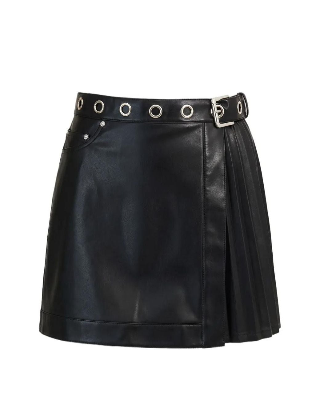 Cinq À Sept Black Santana Pleated Mini Skirt