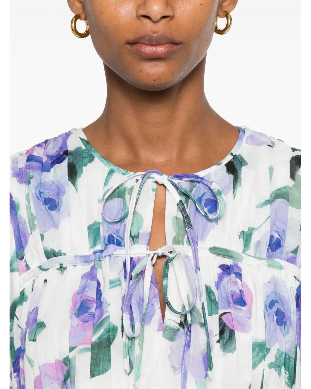 Aje. Blue Clover Blouse