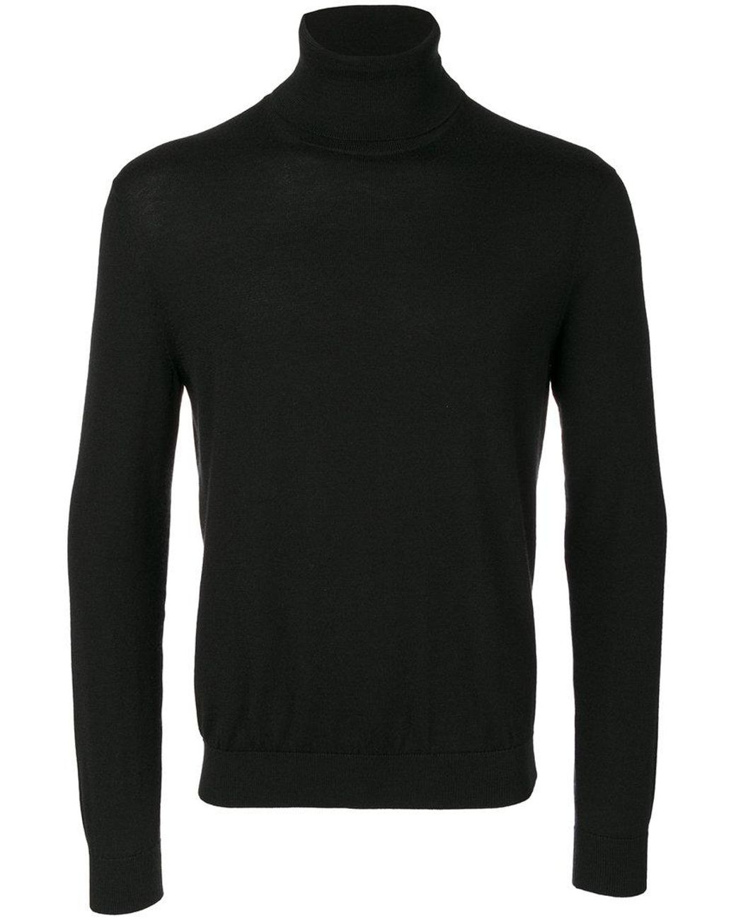 Mens black roll neck online