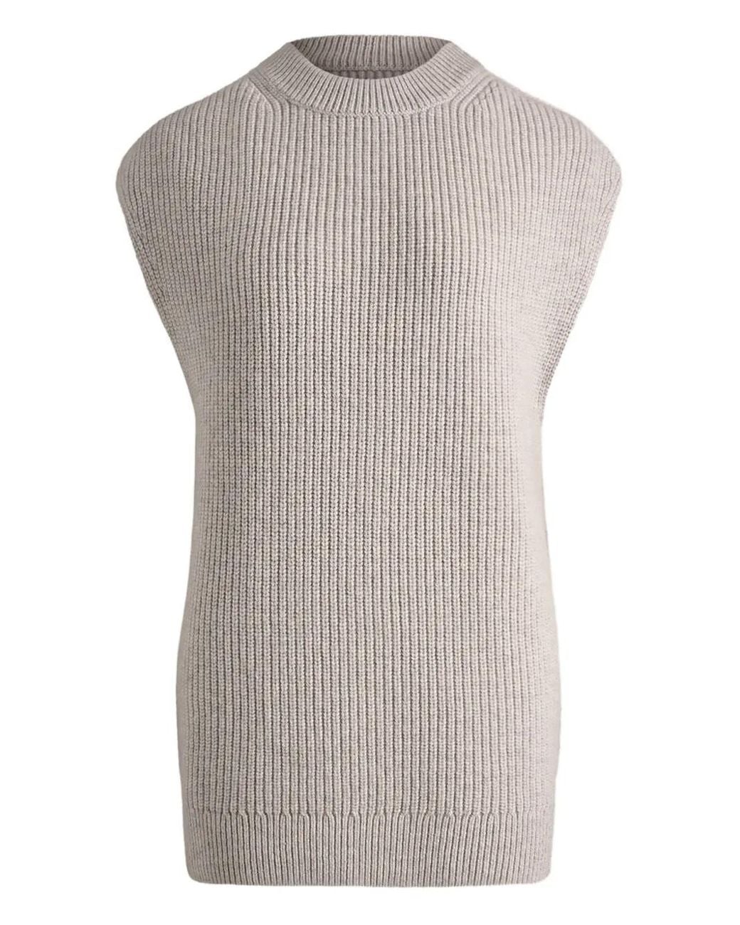 12 STOREEZ Gray Ribbed Wool Vest