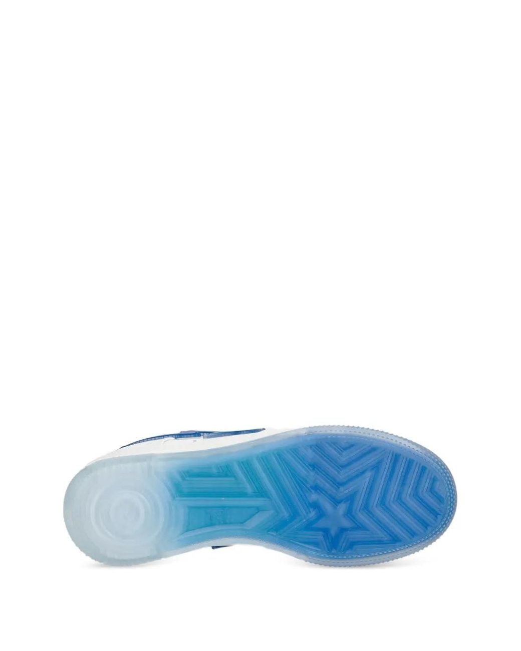 A Bathing Ape Blue Bape Sta Leather Sneakers for men