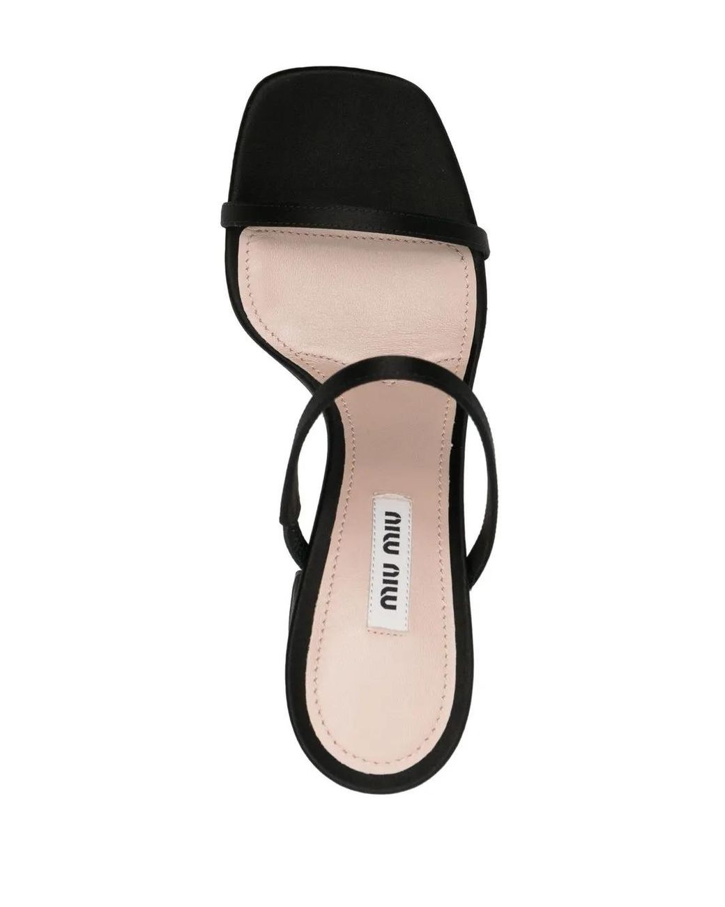 Miu Miu Black Open-Toe Satin Sandals