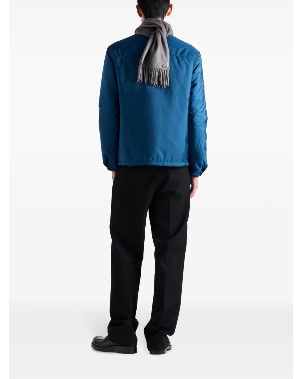 Camisa Con Logo Triangular Prada de hombre de color Blue