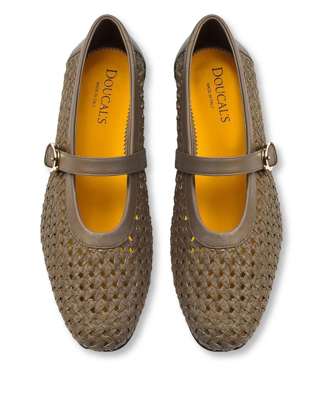 Doucal's Brown Leather Ballerina Shoes