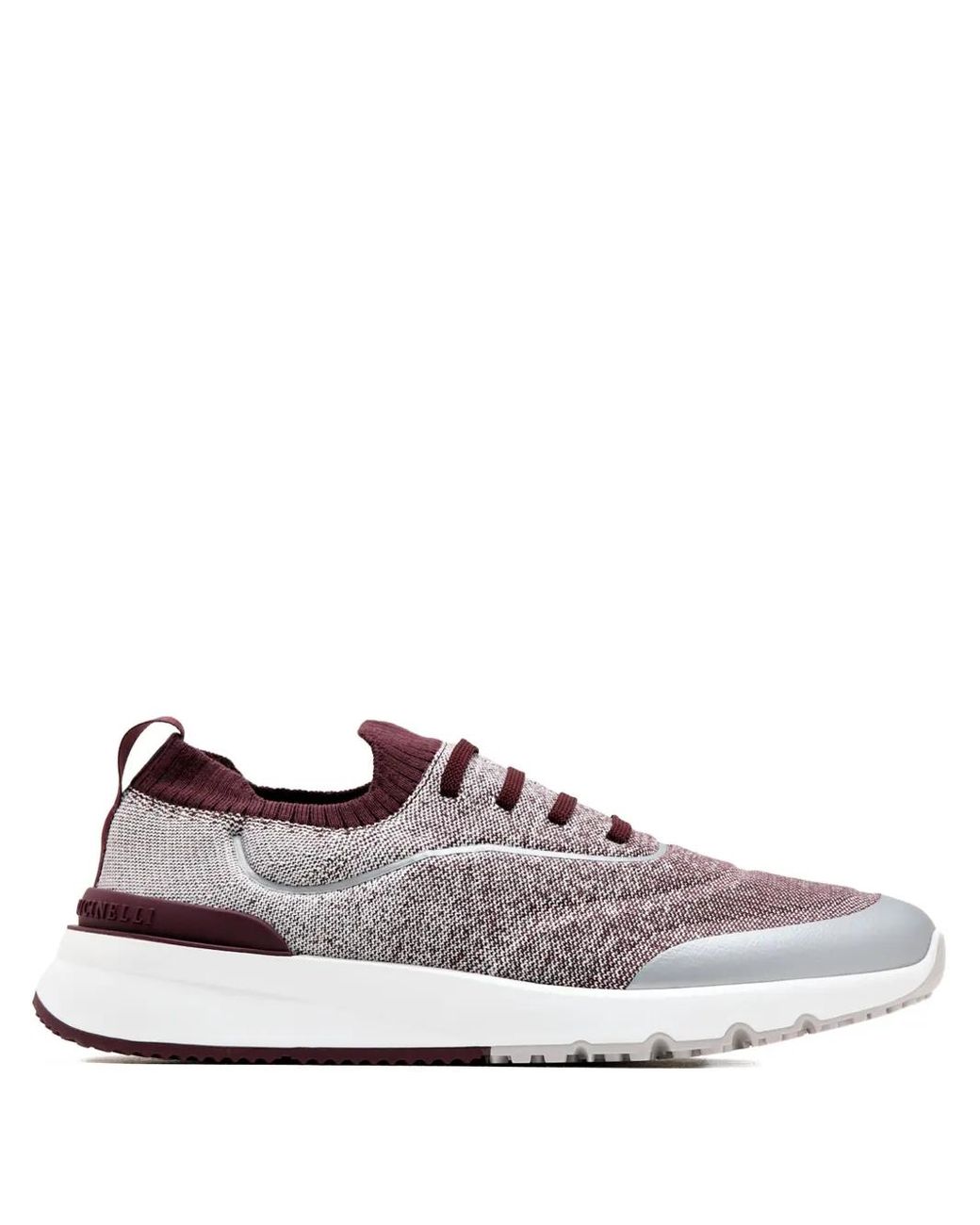 Brunello Cucinelli Red Knitted Trimmed Sneakers for men
