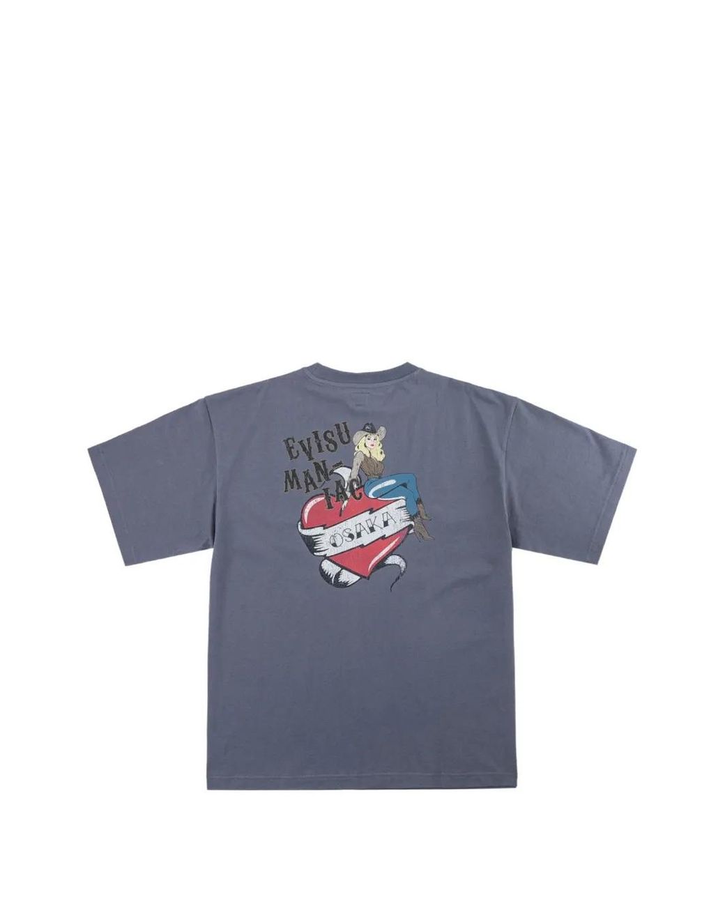 Evisu Blue Heart Cowgirl Graphic-Print T-Shirt for men