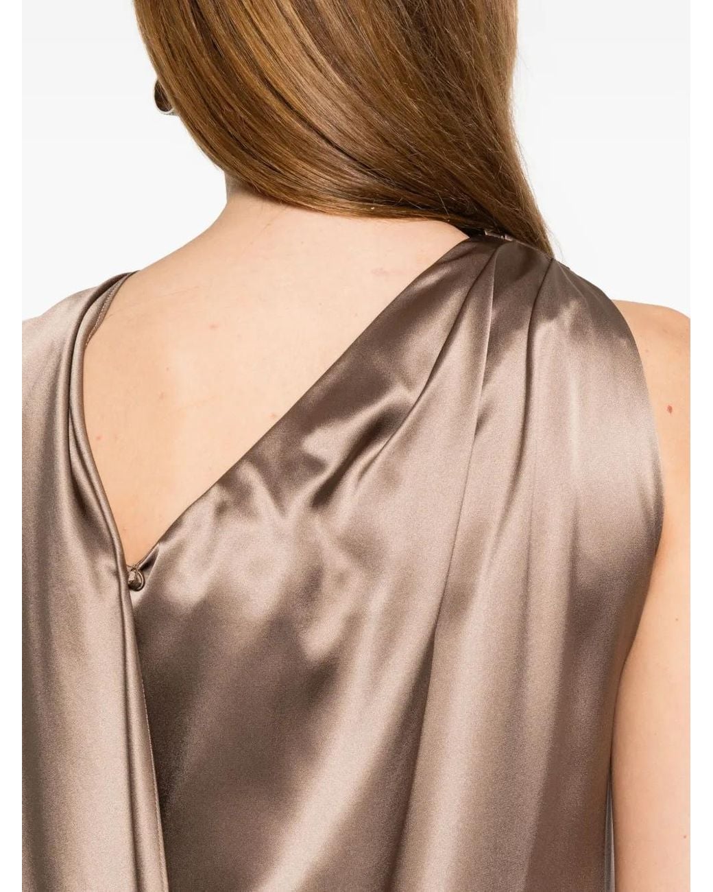 Max Mara Gedrapeerde Maxi-Jurk in het Natural