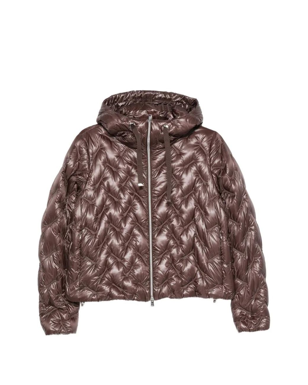 Herno Brown Quilted Short Down Jacket