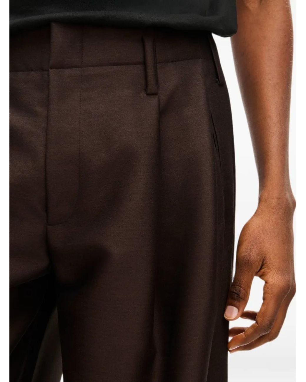 KENZO Brown Tapered Tailored Trousers for men