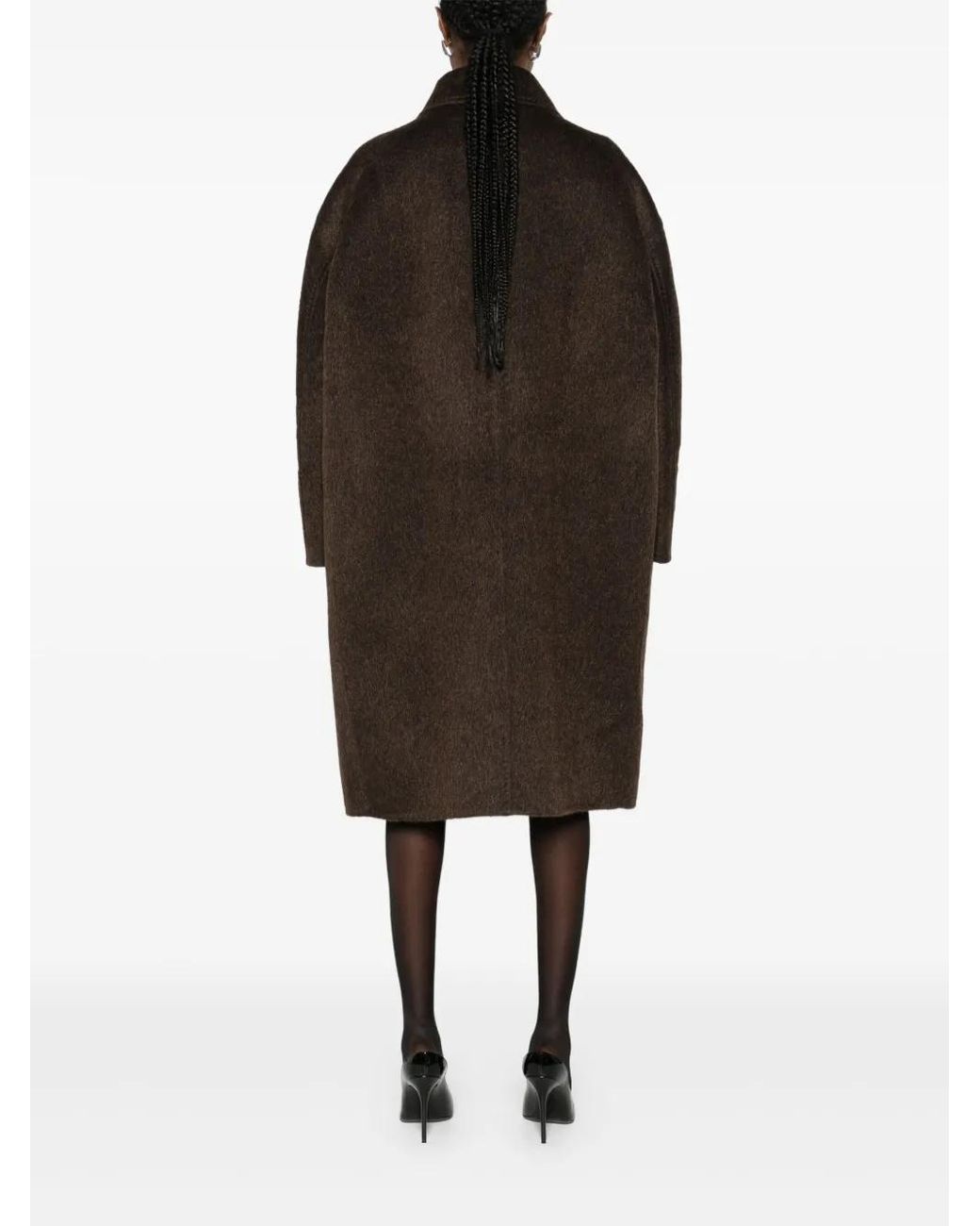 Max Mara Black Prosit Buttoned Coat
