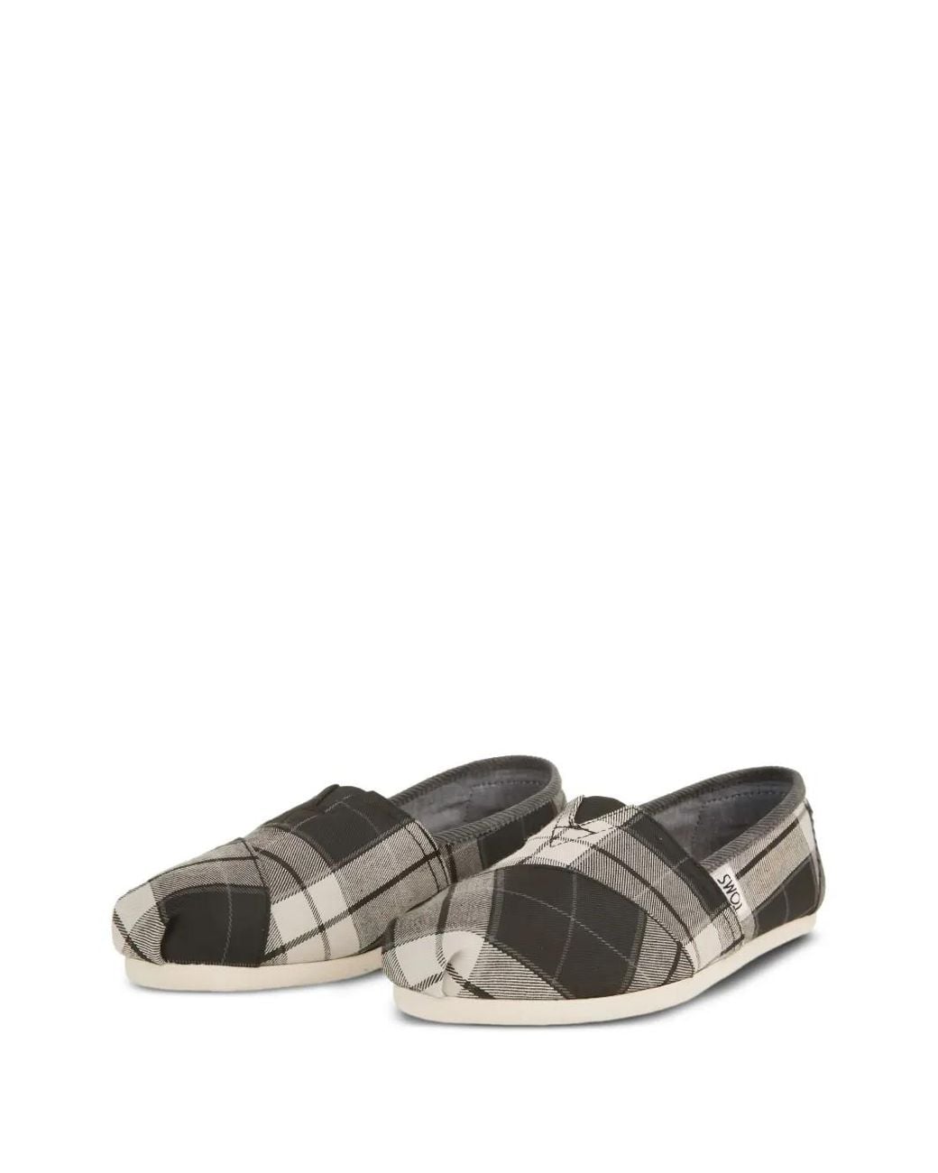 TOMS Gray Plaid Flat Espadrilles