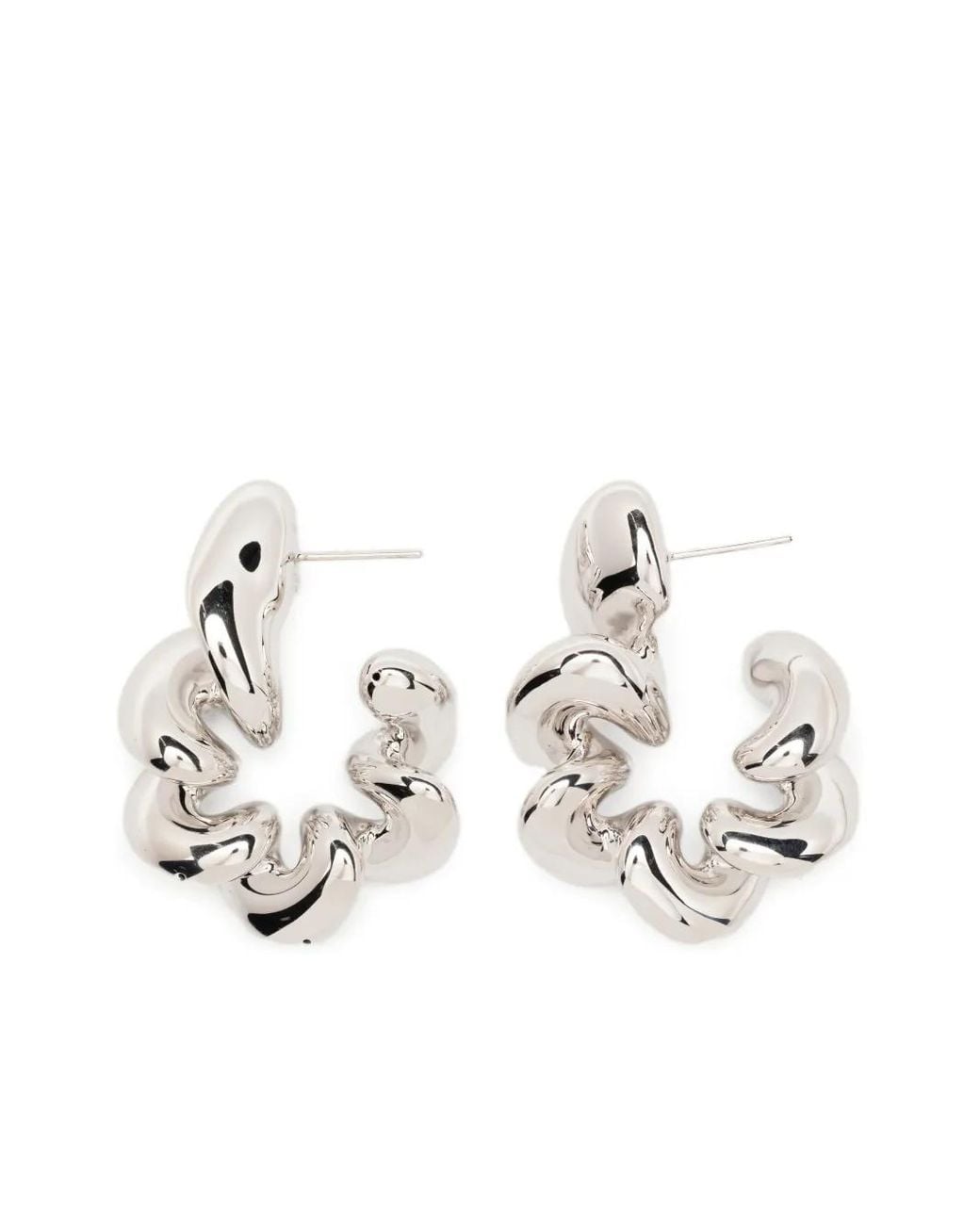 Maria Black White Large Coil Hoop Earrings
