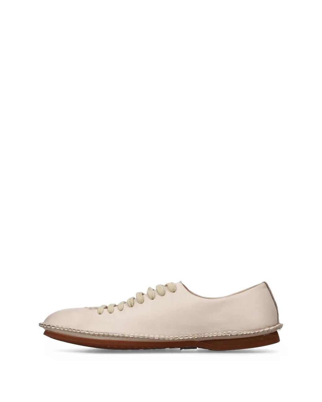 Premiata White Lace-Up Stitched Sneakers for men