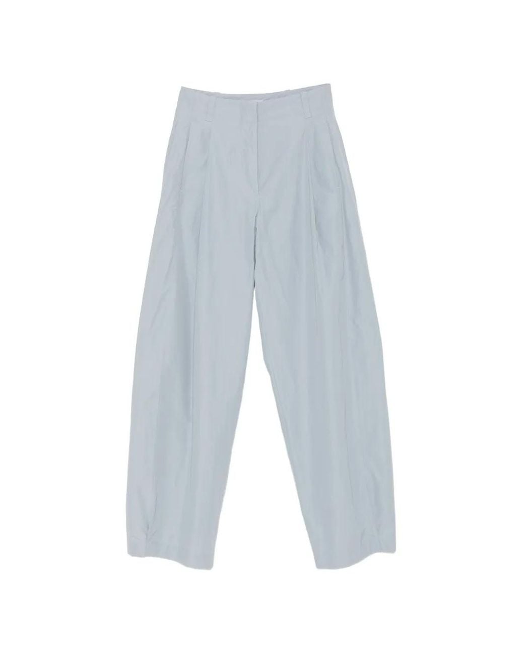 The Row White Pleated Wide-Leg Trousers