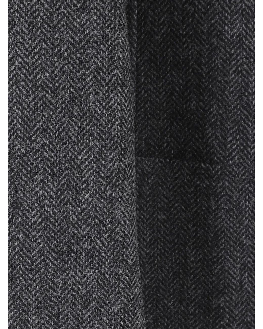 Tagliatore Black Herringbone Double-Breasted Jacket for men