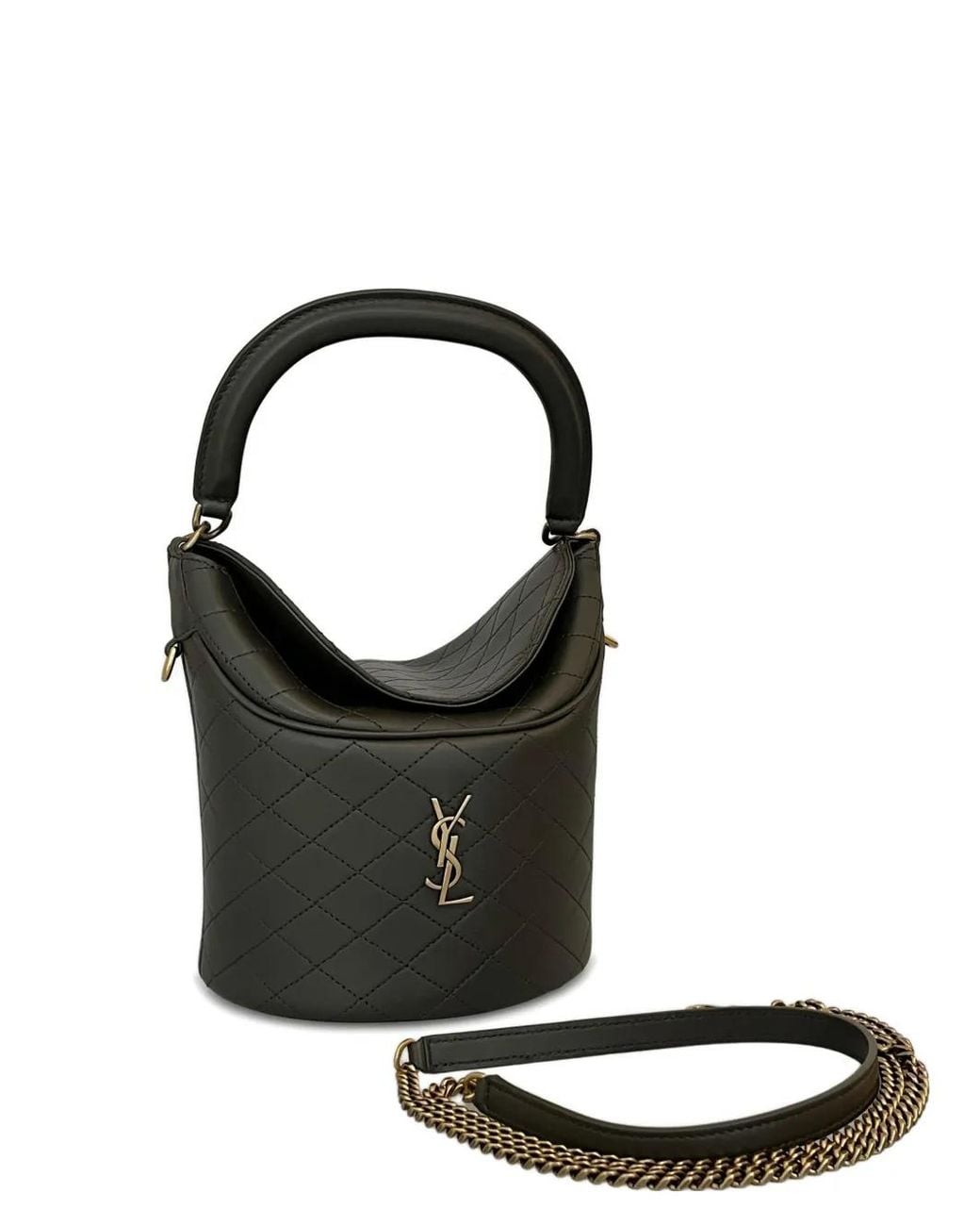 Saint Laurent Black Gaby Quilted Bucket Bag