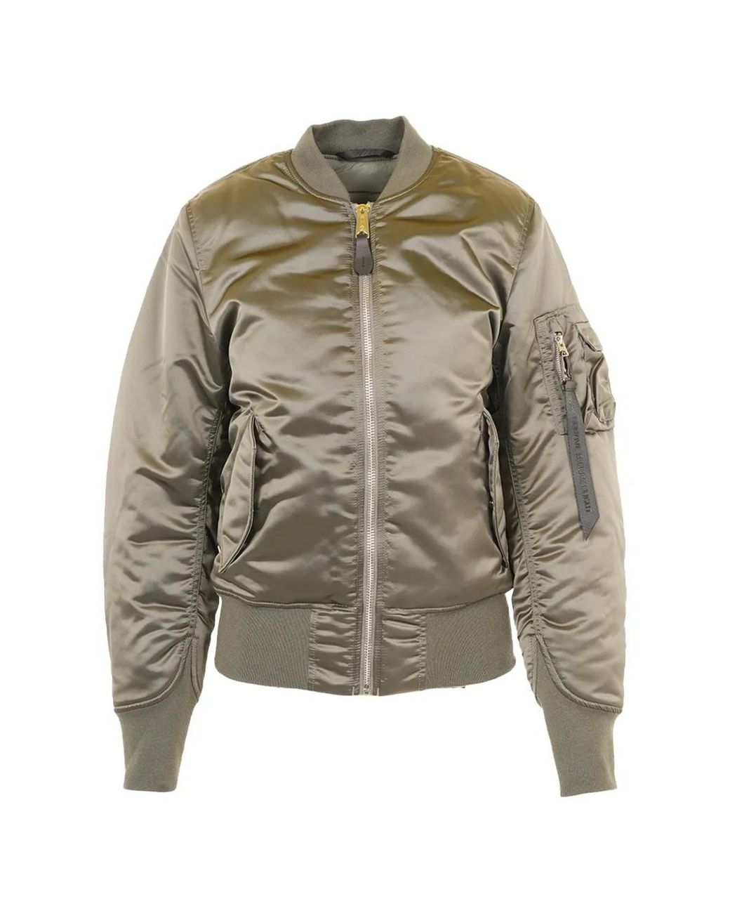 Alpha Industries Green Zip-Up Bomber Jacket