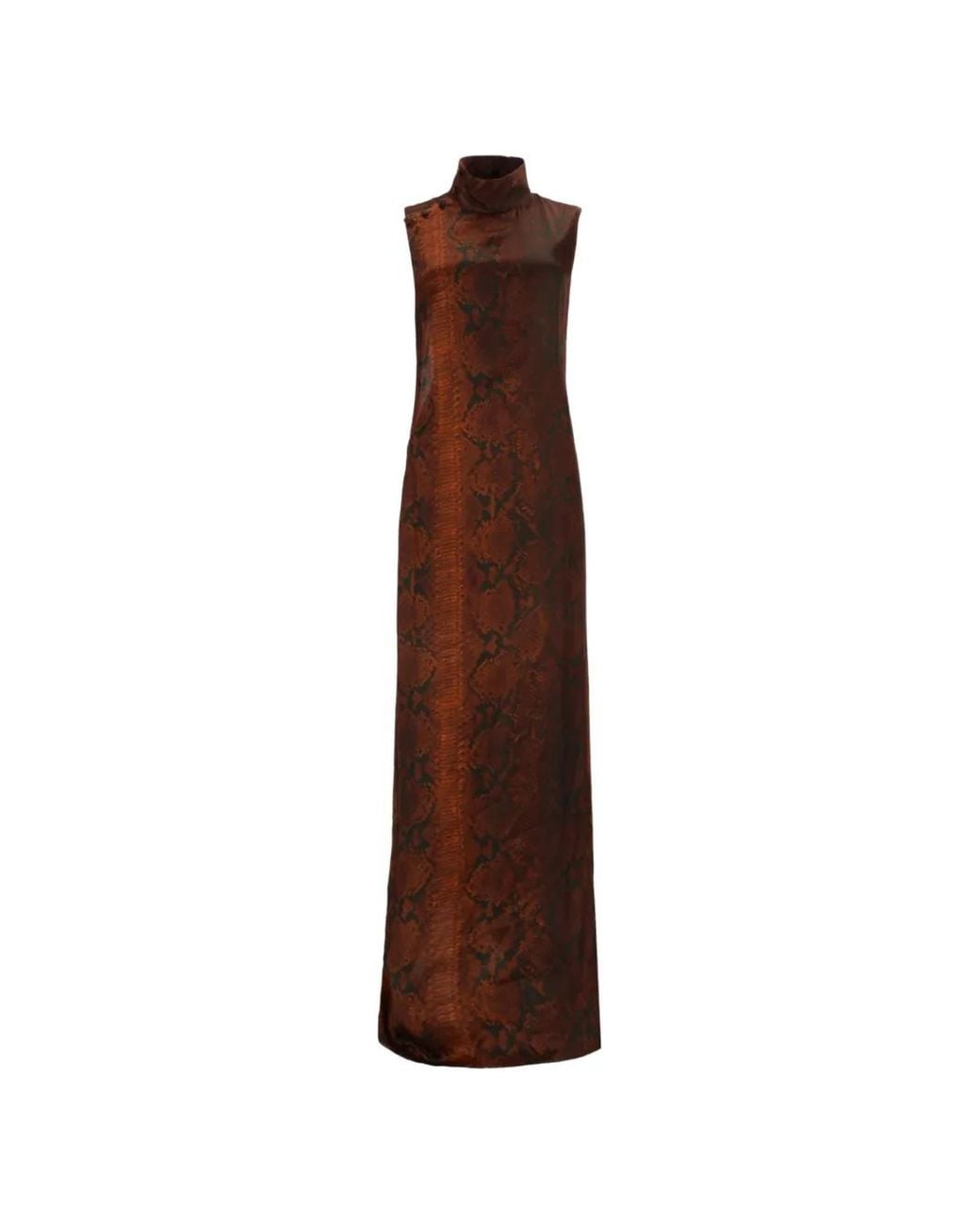 Jean Paul Gaultier Brown Python-Print Cut-Out Dress