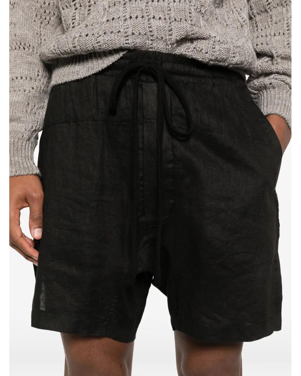 Thom Krom Black Short À Lien De Resserrage for men