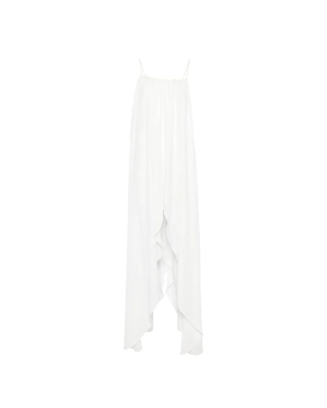 Vestiaire d'un Oiseau Libre White Open Back Draped Maxi Dress
