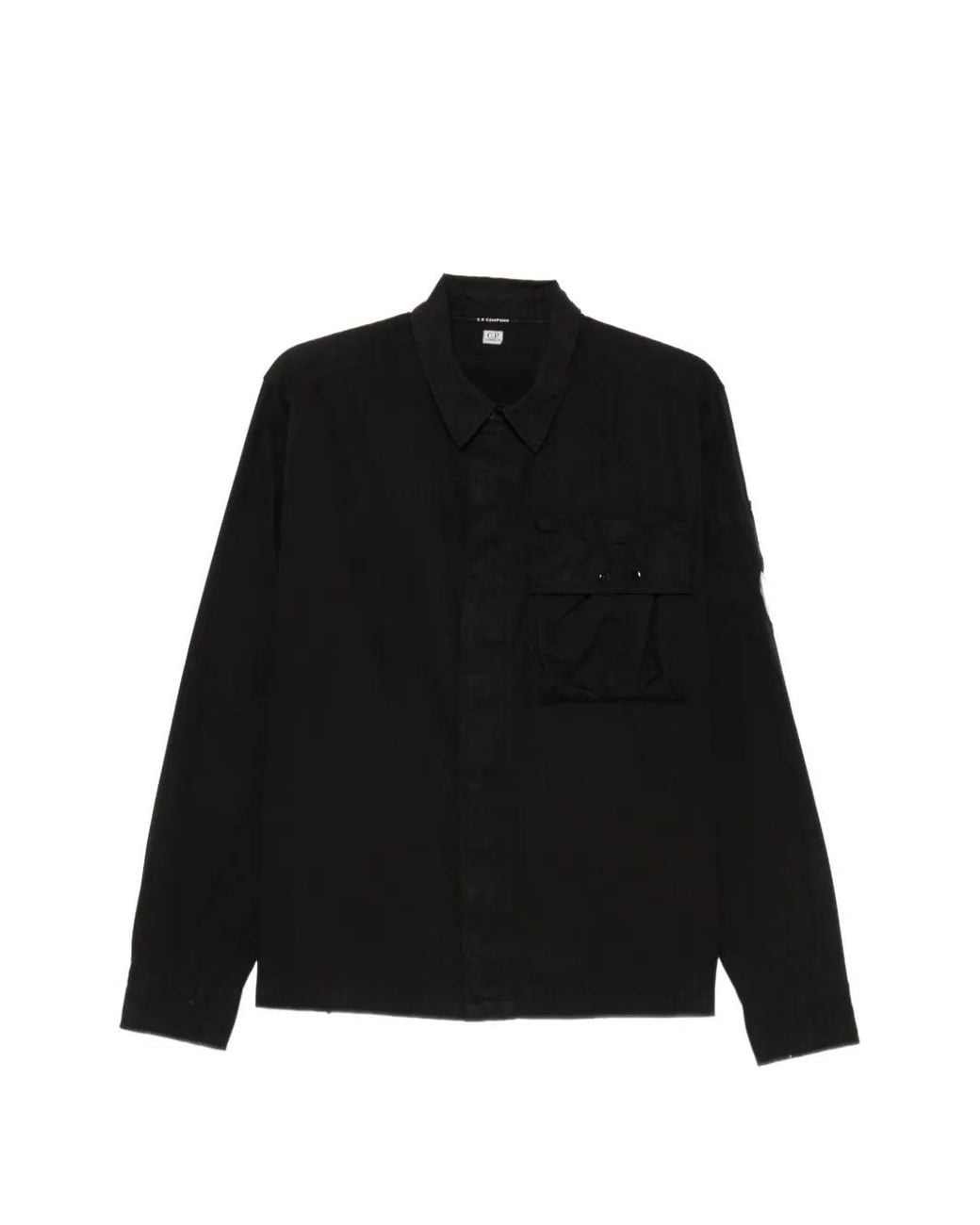 C P Company Black Lens-Detail Gabardine Shirt for men