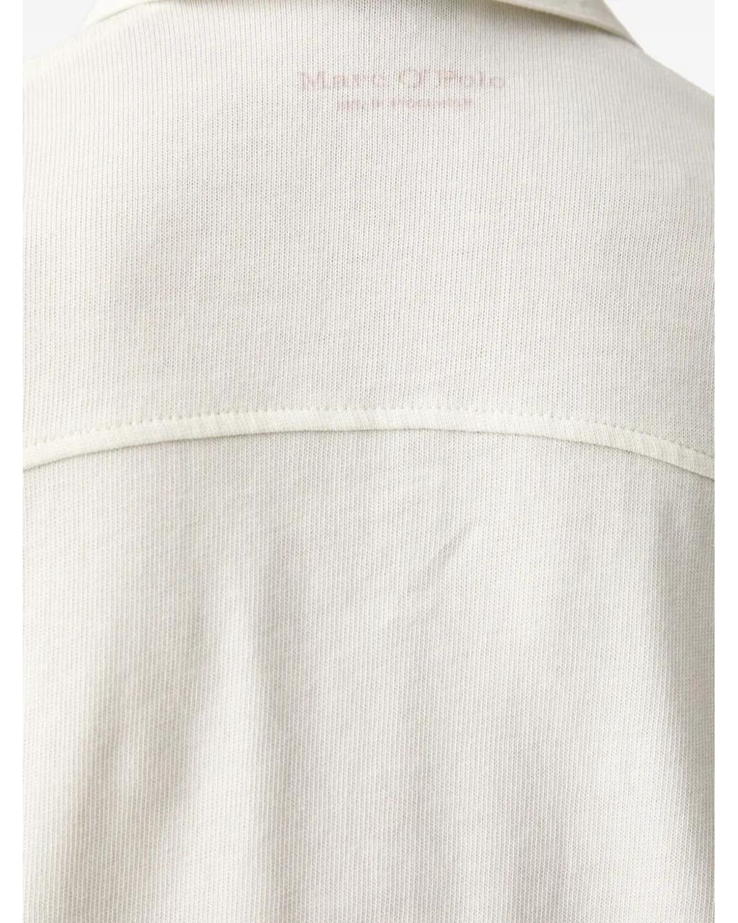 Marc O' Polo White Button-Fastening Short-Sleeve Polo Shirt